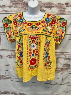 YZXDORWJ Embroidered Mexican Peasant Cotton Top